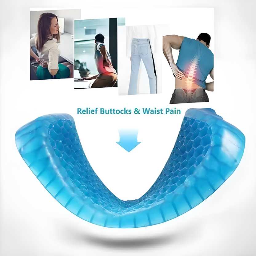 Gel Orthopedic Seat Cushion – Breathable, Non-Slip, Washable, Pain Relief